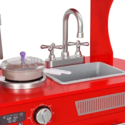 vidaXL Cocinita de juguete MDF roja 80x31x89 cm Hot