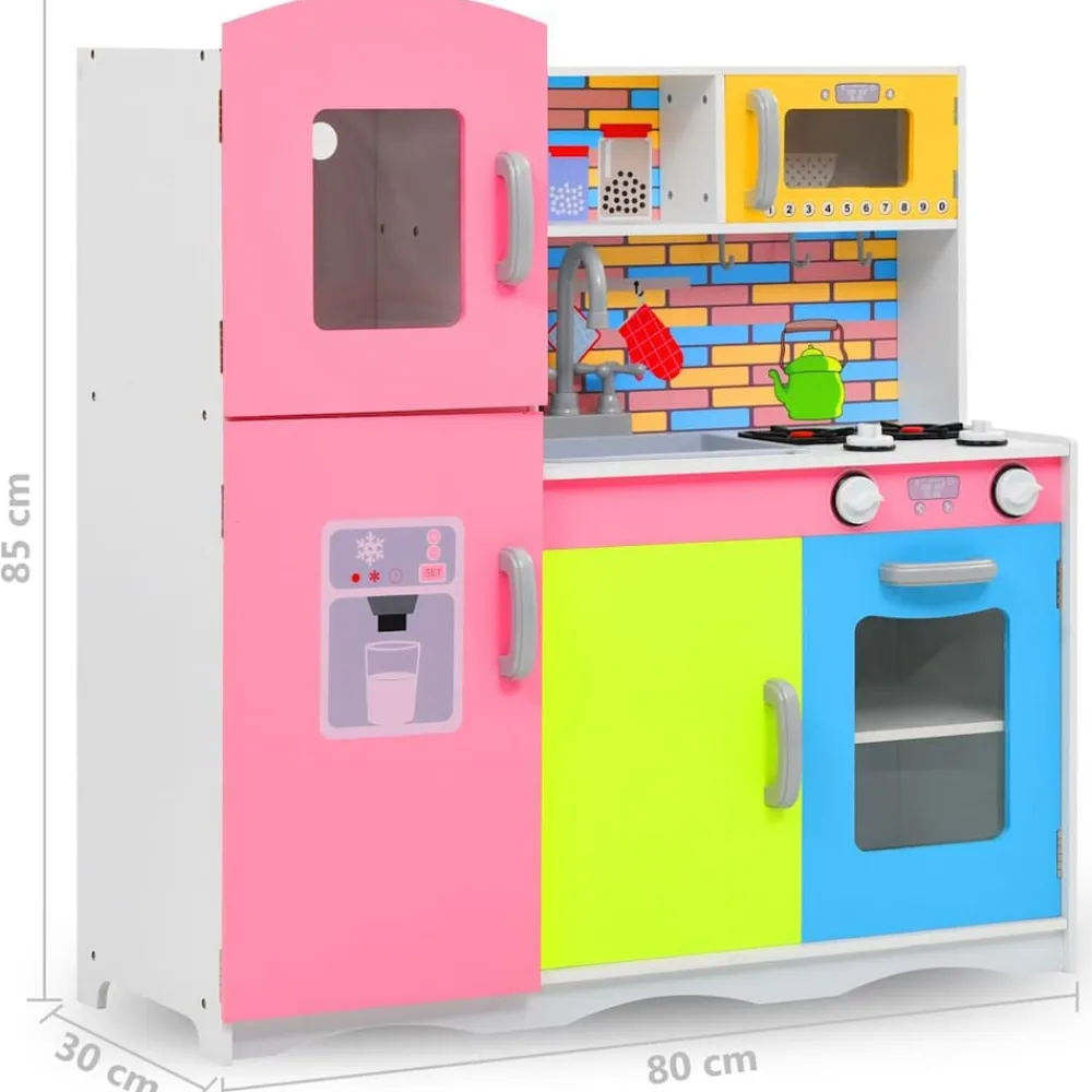 vidaXL Juguetes-Cocinita de juguete MDF multicolor 80x30x85 cm