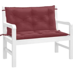 vidaXL Cojines banco jardín 2 uds tela rojo tinto melange 100x50x7 cm rojo tinto mezcla Online