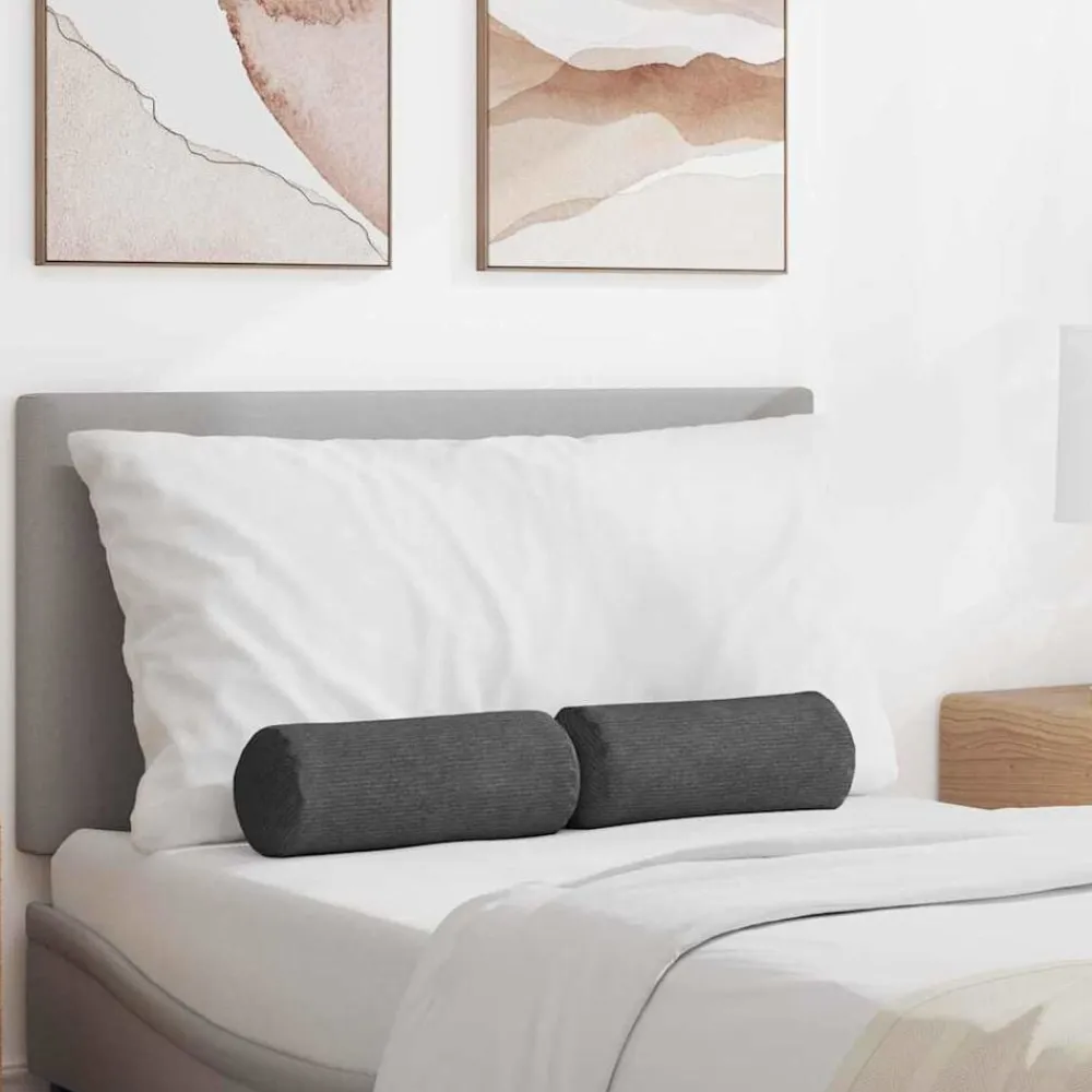 vidaXL Decoración-Cojines Bolster 2 pcs Ø 15 x 40 cm Tela de pana