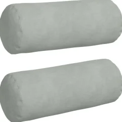 vidaXL Cojines Bolster 2 pcs Ø 15 x 40 cm Tela de pana Gris claro Hot