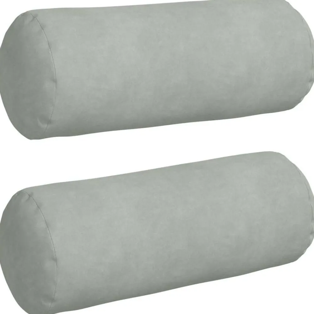 vidaXL Cojines Bolster 2 pcs Ø 15 x 40 cm Tela de pana Gris claro Hot