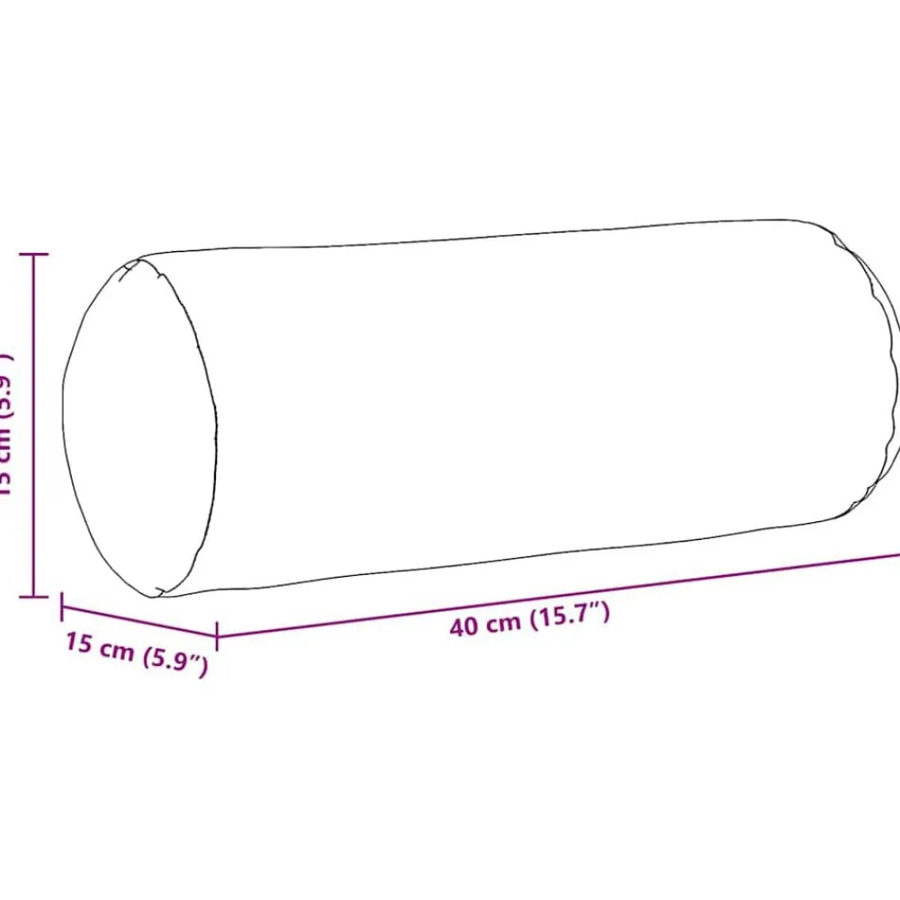 vidaXL Cojines Bolster 2 pcs Ø 15 x 40 cm Tela de pana Gris claro Hot