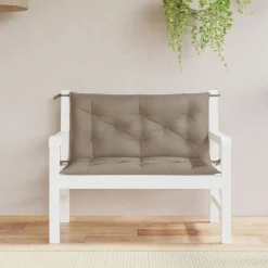 vidaXL Cojines de banco de jardín 2 uds tela Oxford 100x50x7 cm Taupé Clearance