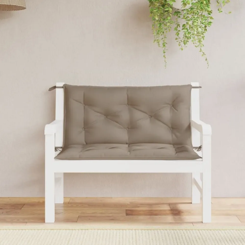 vidaXL Cojines de banco de jardín 2 uds tela Oxford 100x50x7 cm Taupé Clearance
