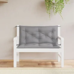 vidaXL Cojines de banco de jardín 2 uds tela Oxford 100x50x7 cm Gris Clearance