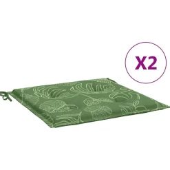 vidaXL Cojines de silla 2 uds tela estampado de hojas 40x40x4 cm Dise&ntilde;o de hojas