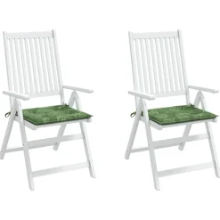 vidaXL Cojines de silla 2 uds tela estampado de hojas 40x40x4 cm Diseño de hojas