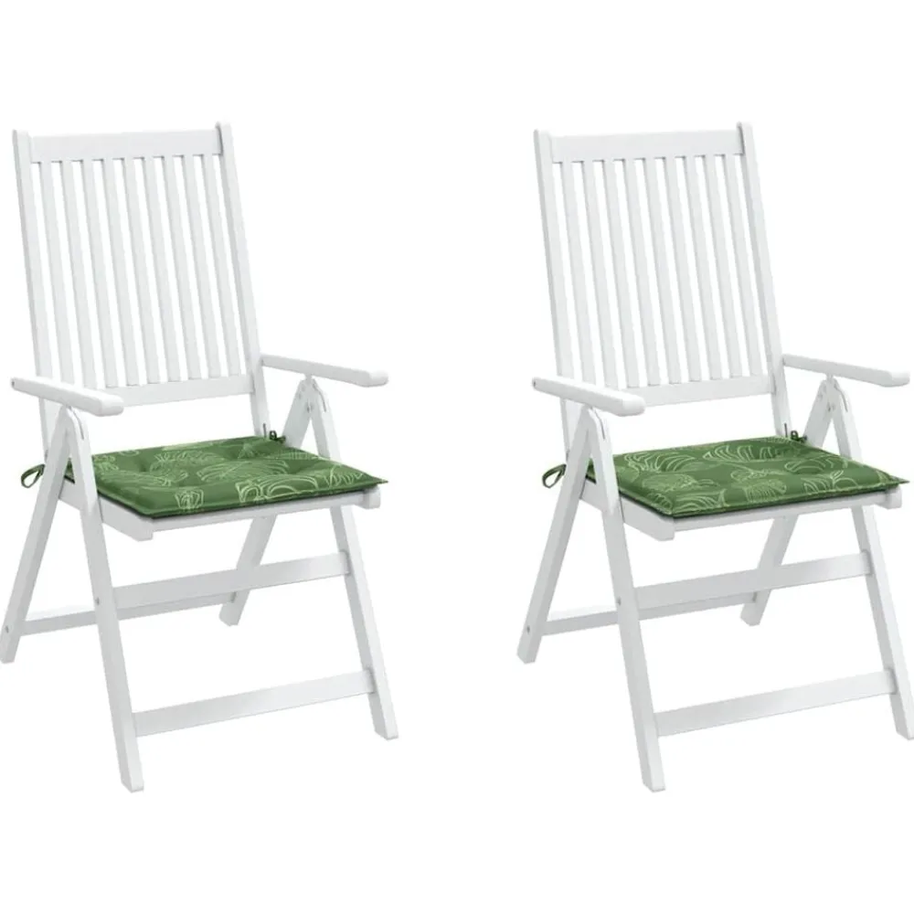 vidaXL Cojines de silla 2 uds tela estampado de hojas 40x40x4 cm Diseño de hojas