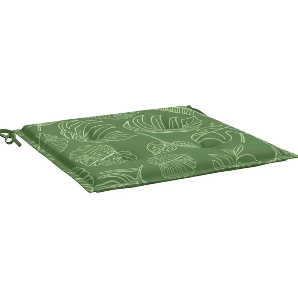 vidaXL Cojines de silla 2 uds tela estampado de hojas 40x40x4 cm Diseño de hojas