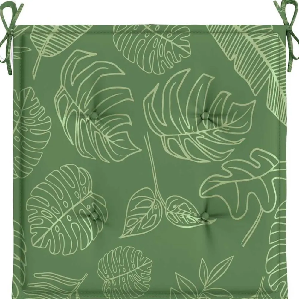 vidaXL Cojines de silla 2 uds tela estampado de hojas 40x40x4 cm Diseño de hojas