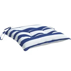 vidaXL Decoración-Cojines de silla 2 uds tela Oxford rayas azul blanco 50x50x7 cm