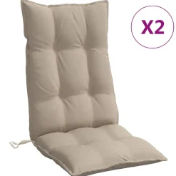 vidaXL Cojines de silla con respaldo alto 2 uds tela Oxford gris taupe Taupé Hot