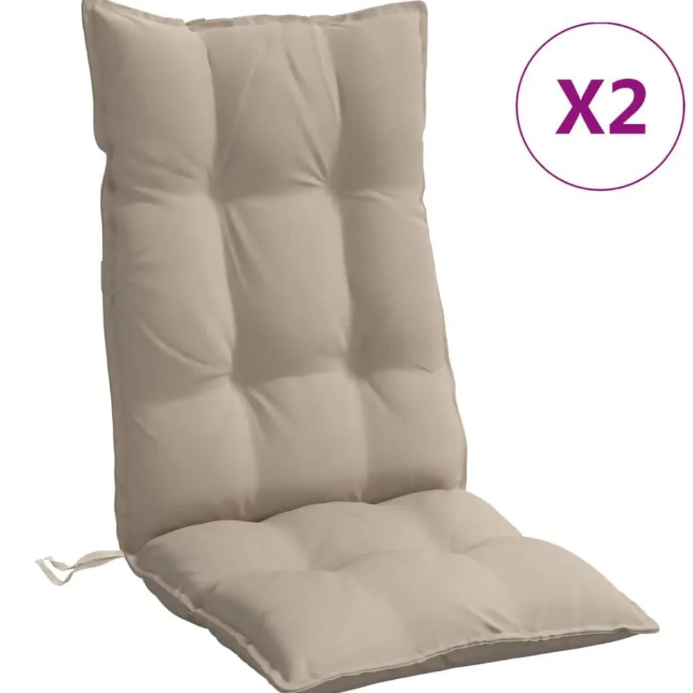vidaXL Cojines de silla con respaldo alto 2 uds tela Oxford gris taupe Taupé Hot