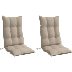 vidaXL Cojines de silla con respaldo alto 2 uds tela Oxford gris taupe Taupé Hot