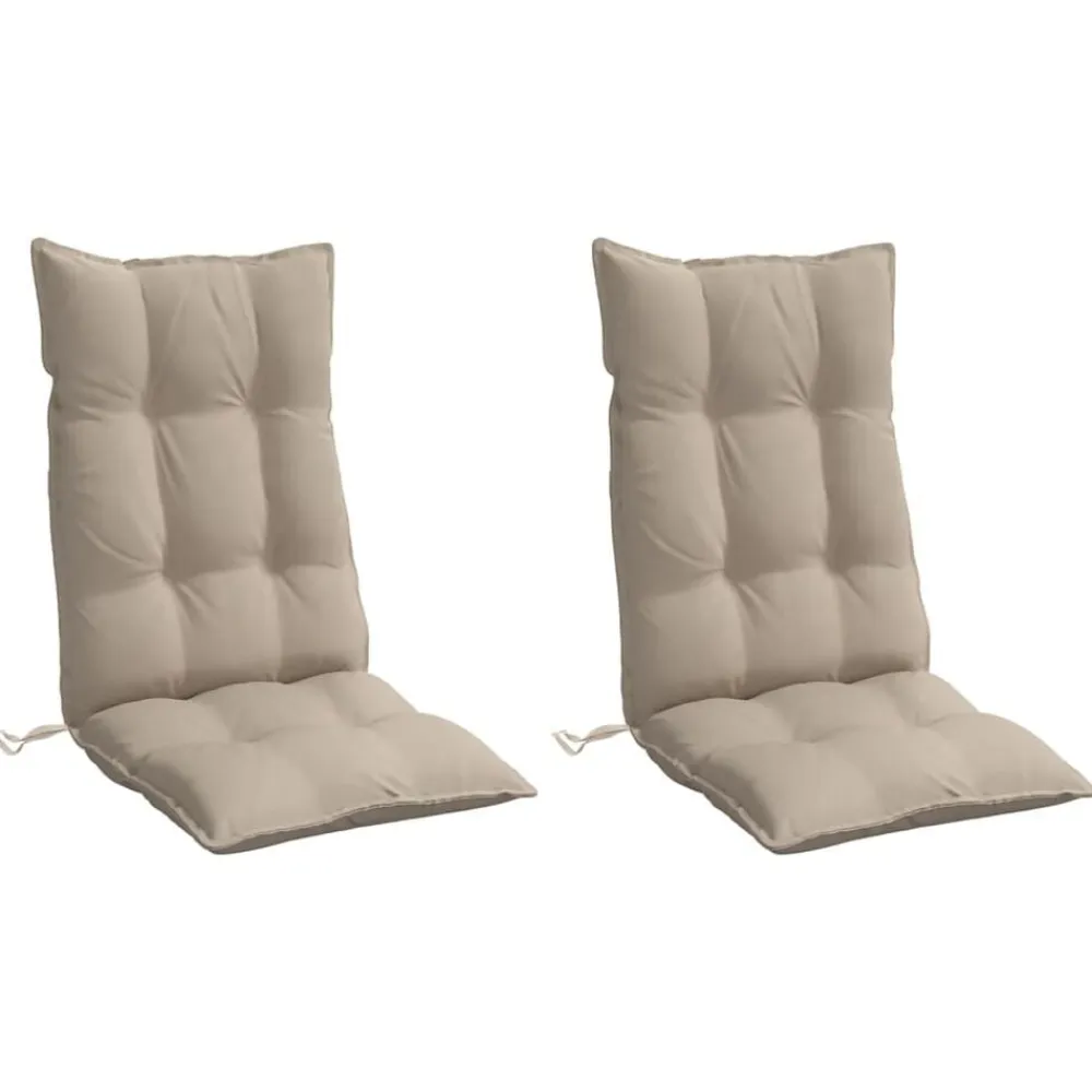 vidaXL Cojines de silla con respaldo alto 2 uds tela Oxford gris taupe Taupé Hot