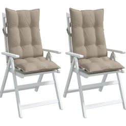 vidaXL Cojines de silla con respaldo alto 2 uds tela Oxford gris taupe Taupé Hot