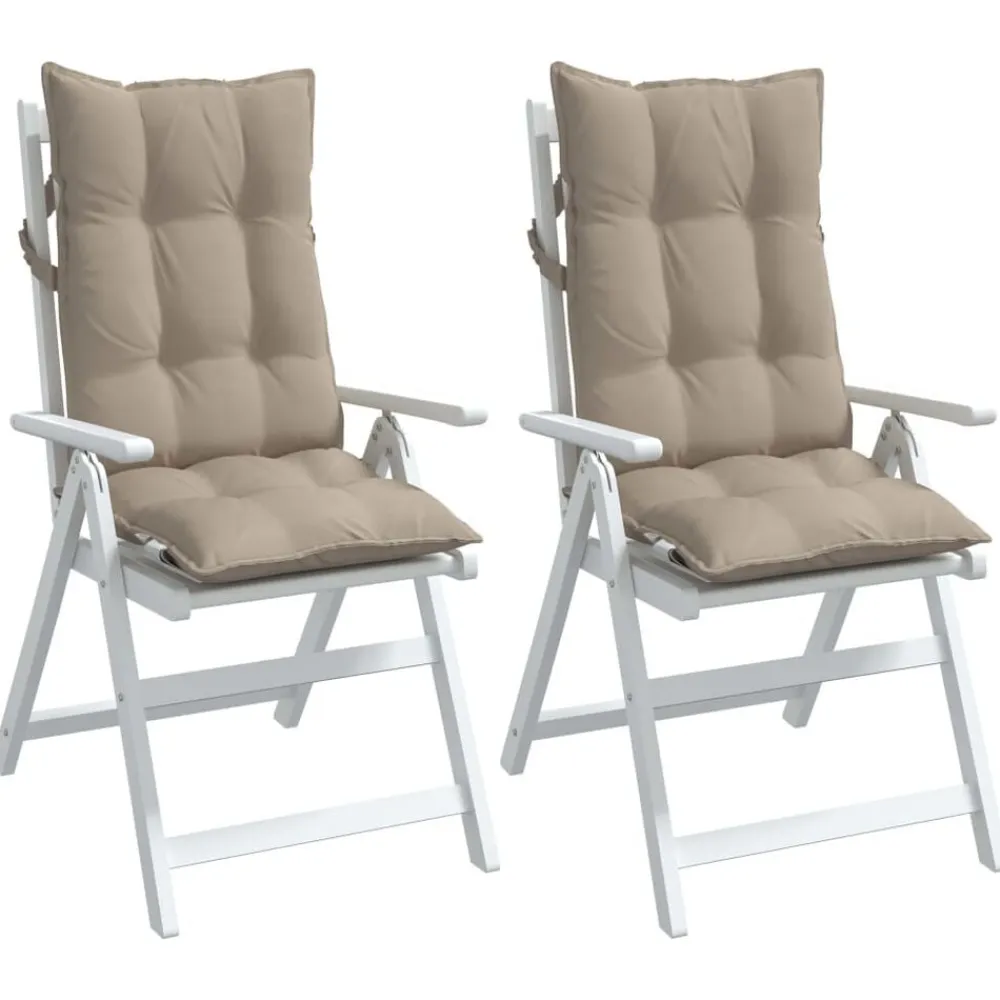vidaXL Cojines de silla con respaldo alto 2 uds tela Oxford gris taupe Taupé Hot