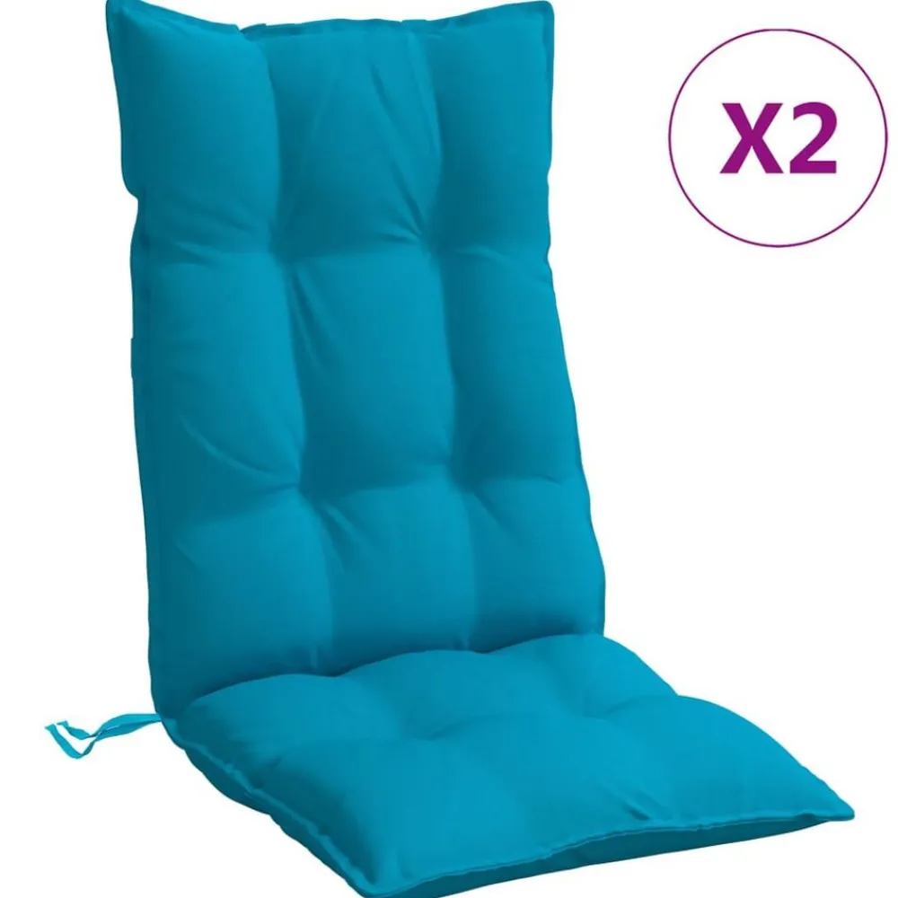 vidaXL Cojines de silla con respaldo alto 2 uds tela Oxford Azul claro Discount