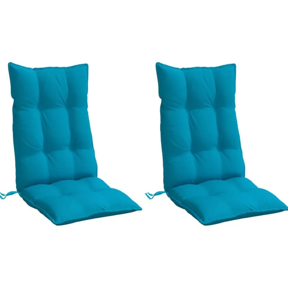 vidaXL Cojines de silla con respaldo alto 2 uds tela Oxford Azul claro Discount