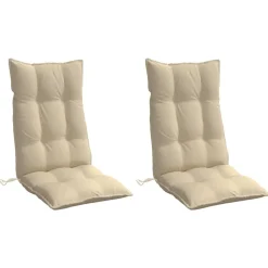 vidaXL Cojines de silla con respaldo alto 2 uds tela Oxford Beige Online