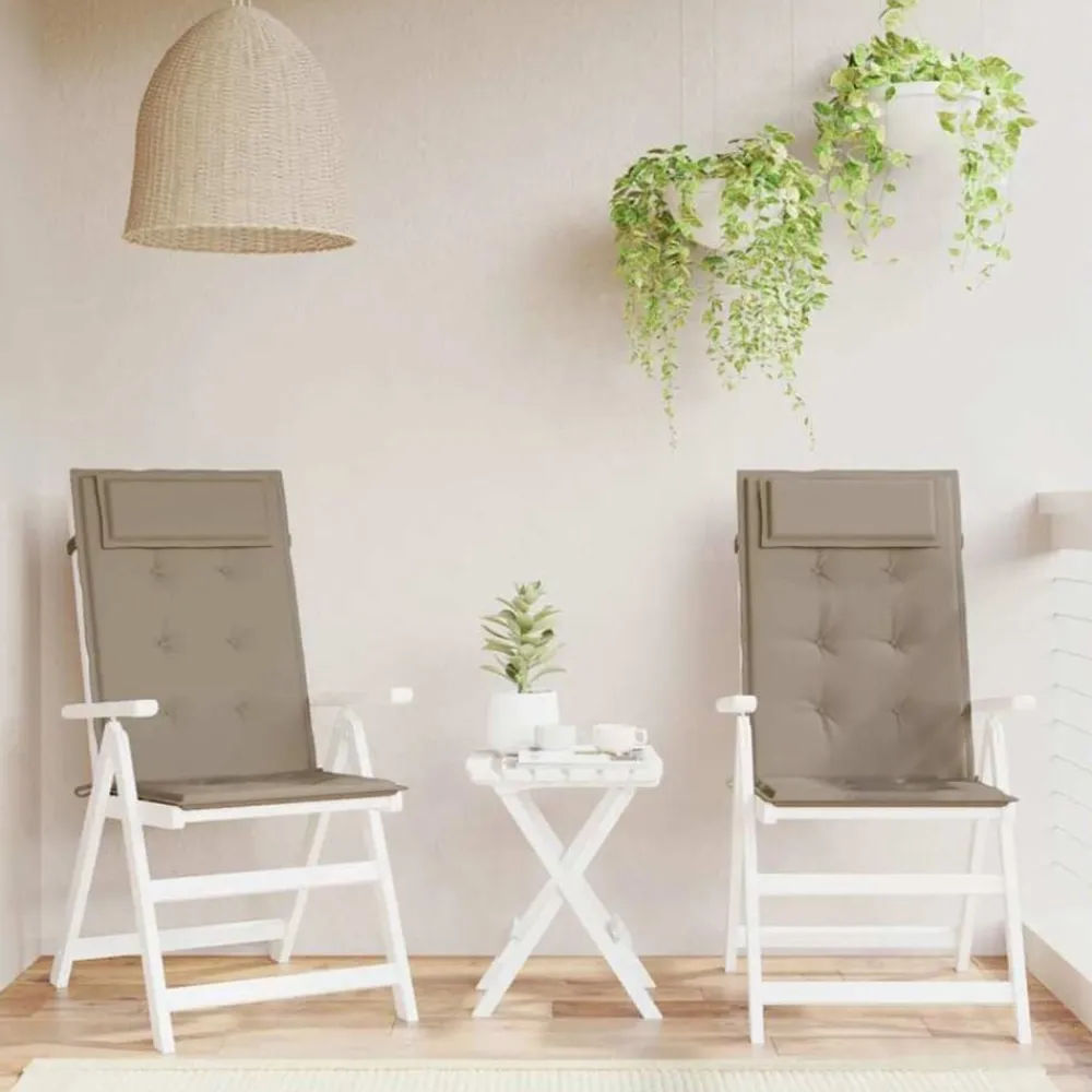 vidaXL Decoración-Cojines de silla con respaldo alto 2 uds tela Oxford gris taupe
