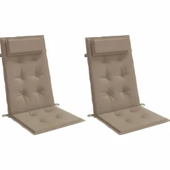 vidaXL Decoración-Cojines de silla con respaldo alto 2 uds tela Oxford gris taupe