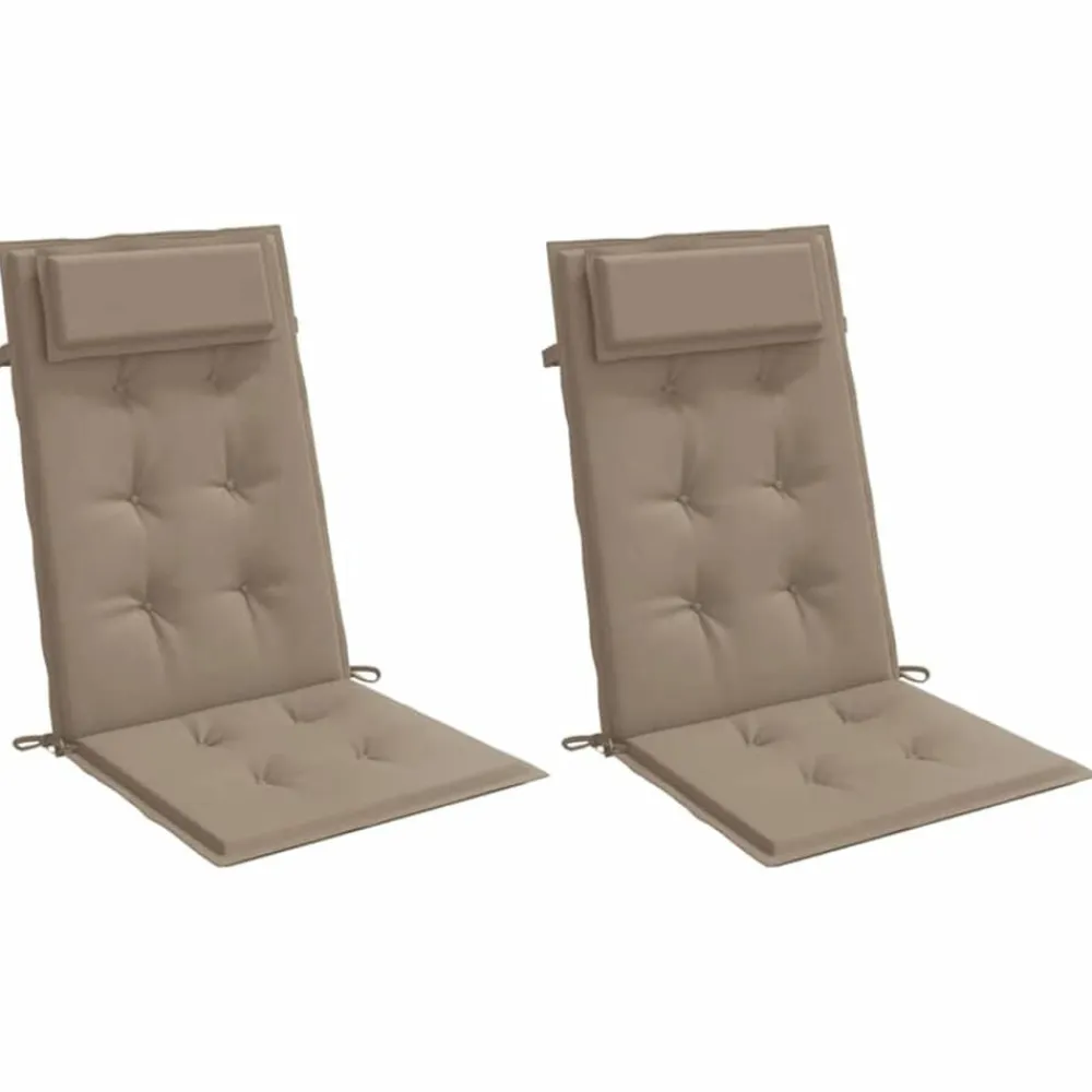 vidaXL Decoración-Cojines de silla con respaldo alto 2 uds tela Oxford gris taupe
