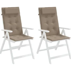 vidaXL Decoración-Cojines de silla con respaldo alto 2 uds tela Oxford gris taupe