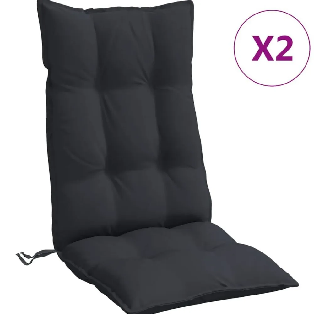 vidaXL Cojines de silla con respaldo alto 2 uds tela Oxford Negro Online