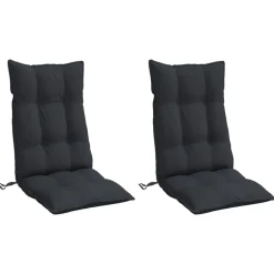 vidaXL Cojines de silla con respaldo alto 2 uds tela Oxford Negro Online