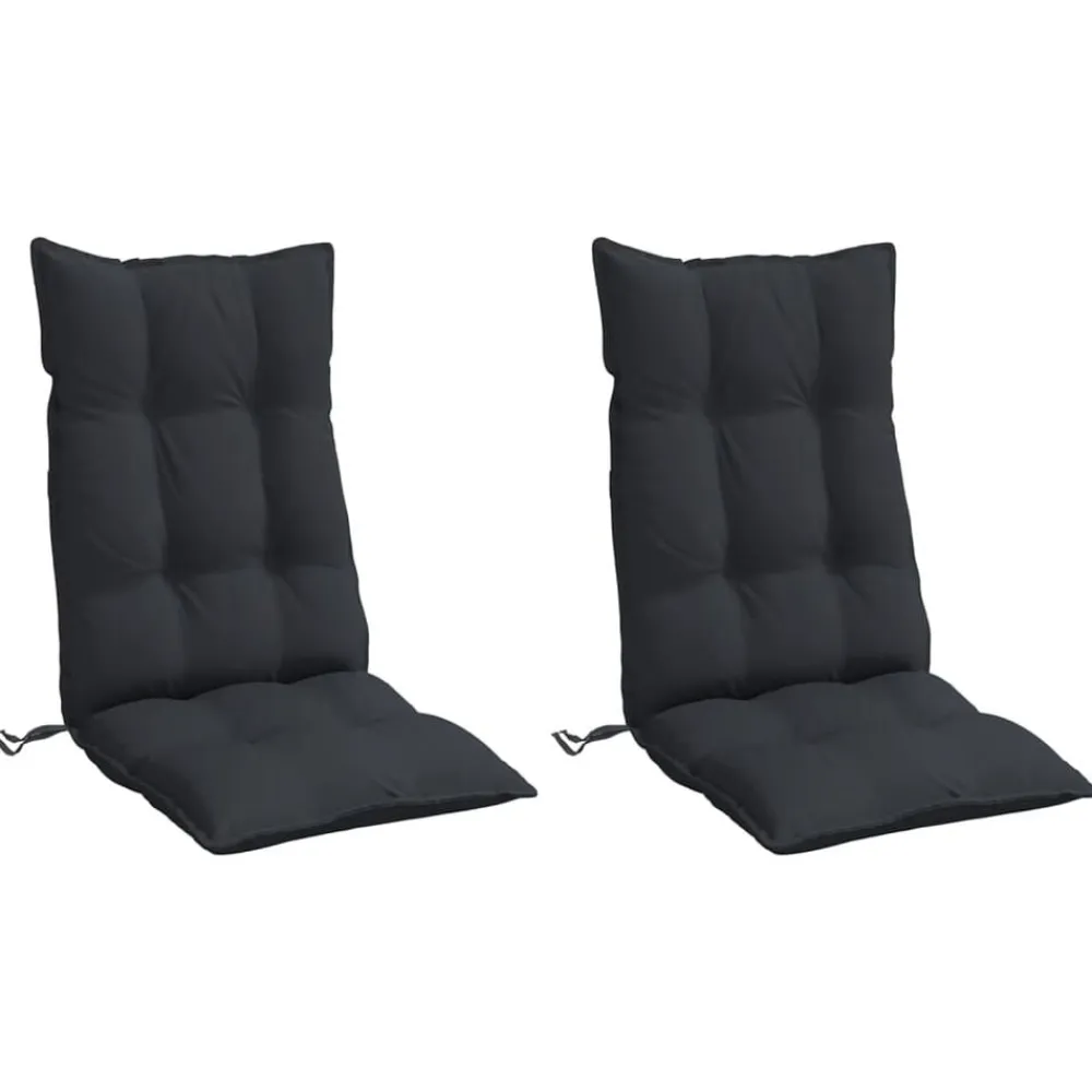 vidaXL Cojines de silla con respaldo alto 2 uds tela Oxford Negro Online