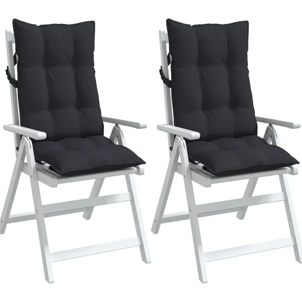 vidaXL Cojines de silla con respaldo alto 2 uds tela Oxford Negro Online