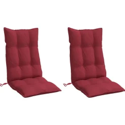 vidaXL Decoración-Cojines de silla con respaldo alto 2 uds tela Oxford rojo tinto