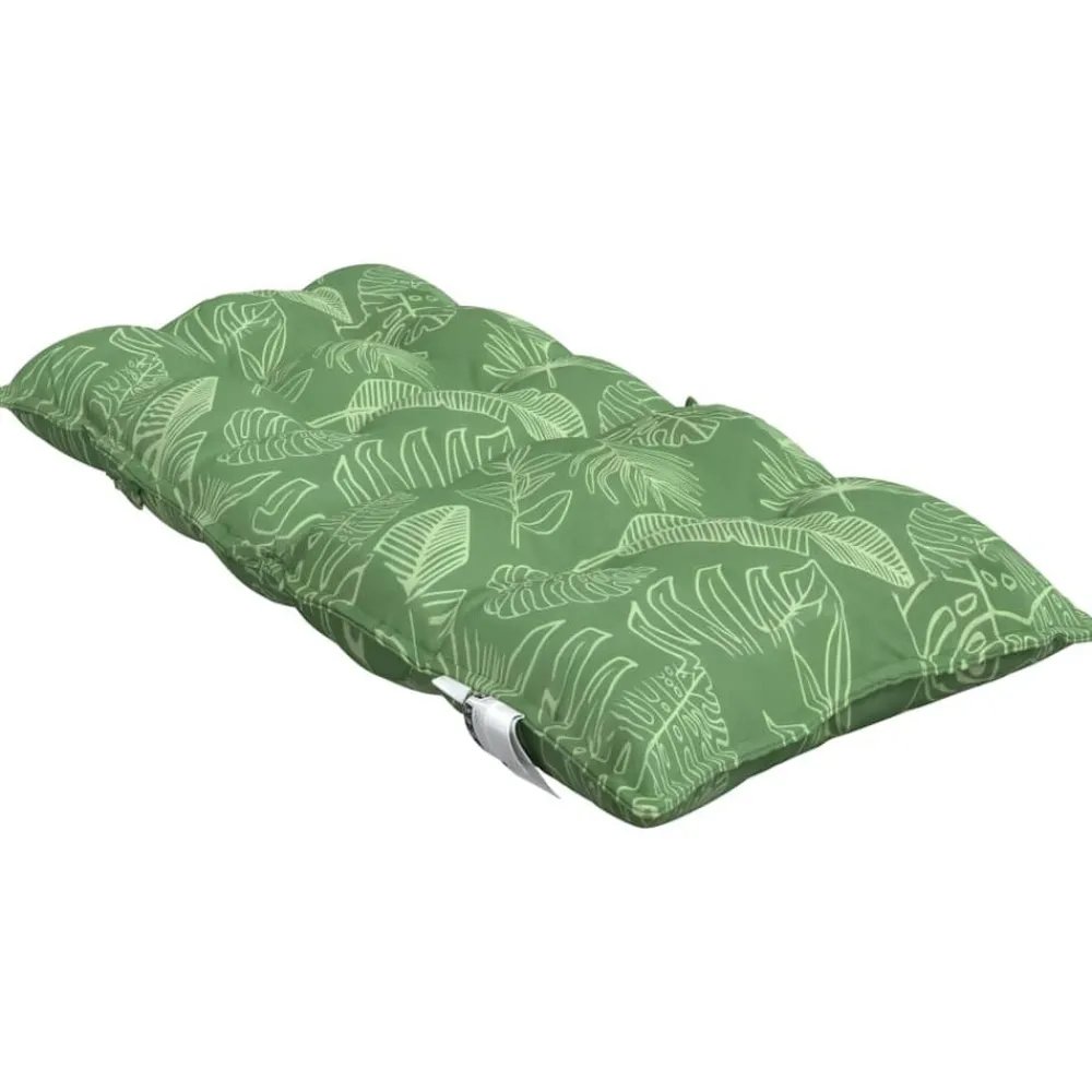 vidaXL Cojines de silla de respaldo bajo 2 uds tela estampado de hojas Diseño de hojas Discount