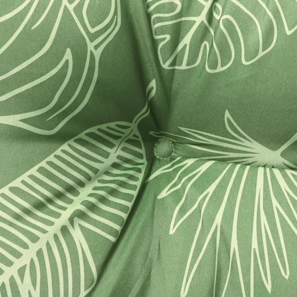 vidaXL Cojines de silla de respaldo bajo 2 uds tela estampado de hojas Diseño de hojas Discount