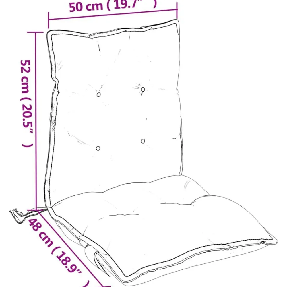 vidaXL Cojines de silla de respaldo bajo 2 uds tela estampado de hojas Diseño de hojas Discount