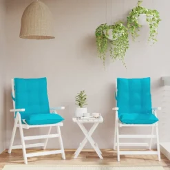 vidaXL Decoración-Cojines de silla de respaldo bajo 2 uds tela Oxford turquesa