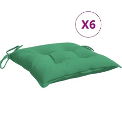 vidaXL Cojines de silla de jardín 6 uds tela Oxford 40x40x7 cm Verde Hot