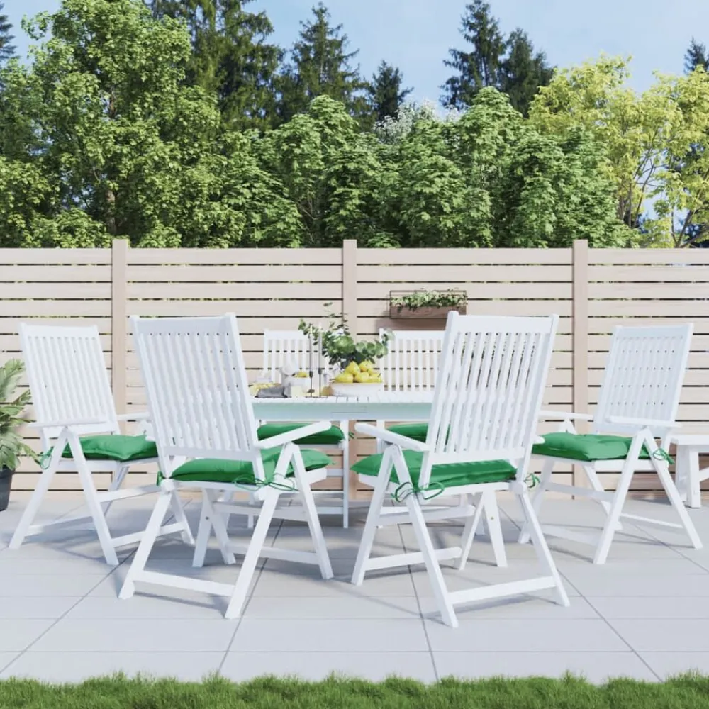 vidaXL Cojines de silla de jardín 6 uds tela Oxford 40x40x7 cm Verde Hot