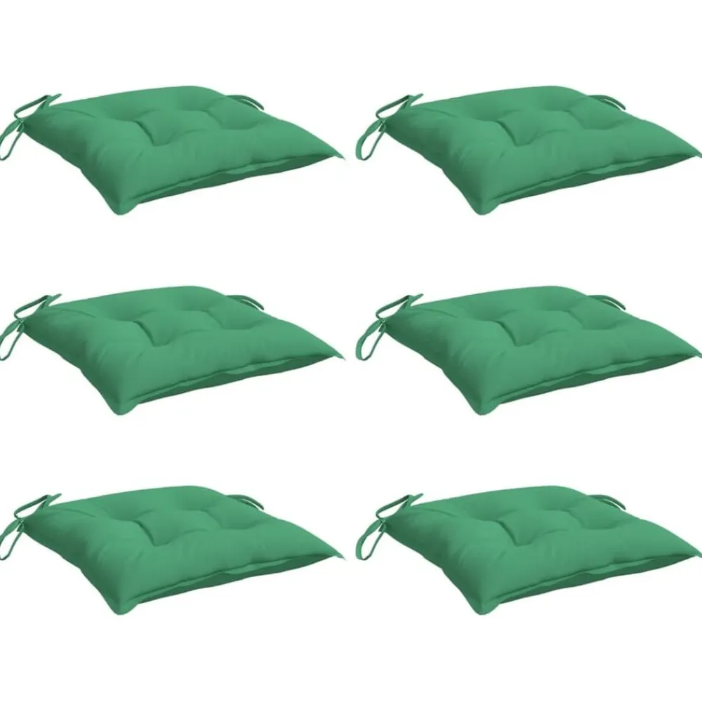 vidaXL Cojines de silla de jardín 6 uds tela Oxford 40x40x7 cm Verde Hot