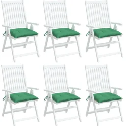 vidaXL Cojines de silla de jardín 6 uds tela Oxford 40x40x7 cm Verde Hot