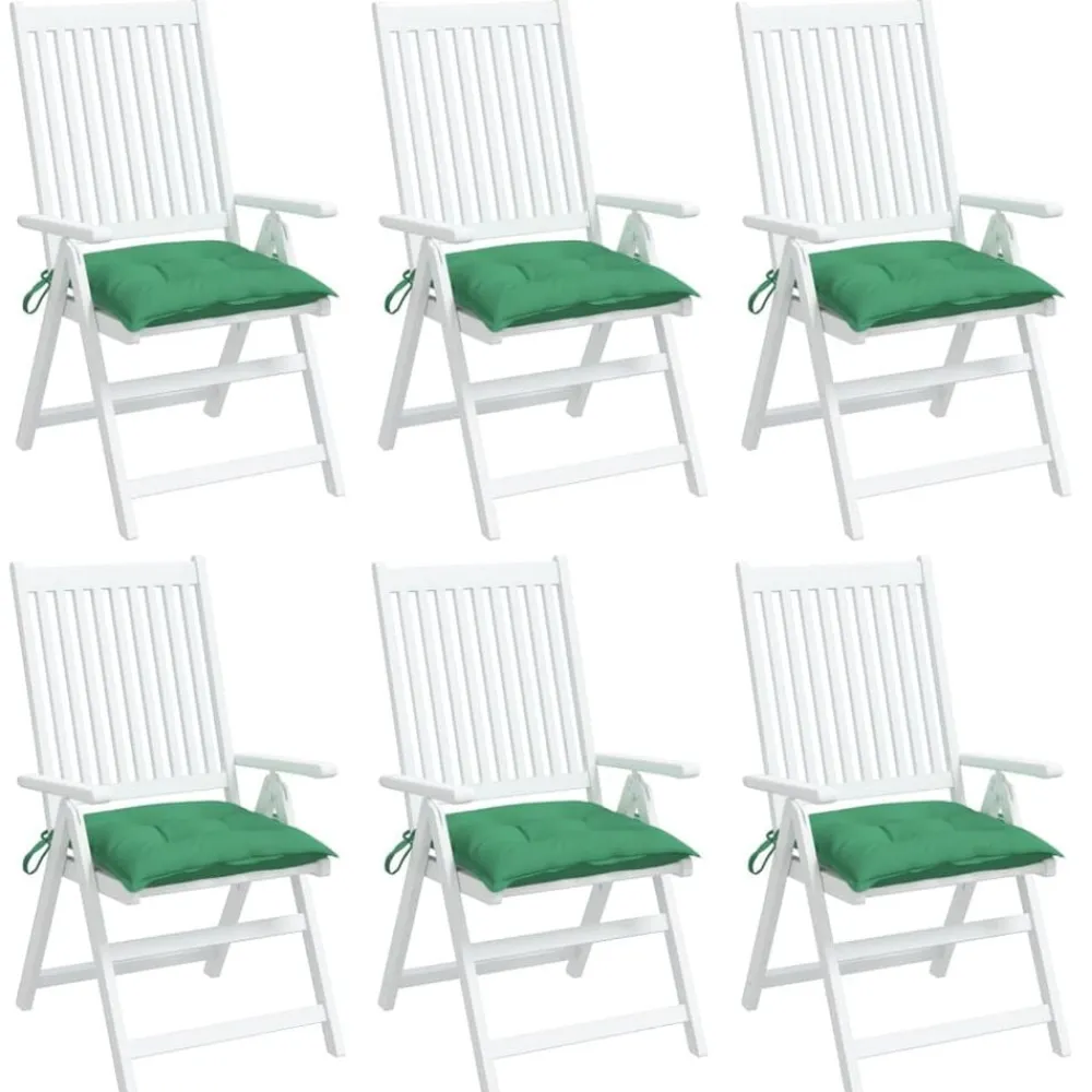 vidaXL Cojines de silla de jardín 6 uds tela Oxford 40x40x7 cm Verde Hot
