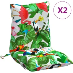 vidaXL Cojines de silla de respaldo bajo 2 uds tela Oxford Multicolor Online