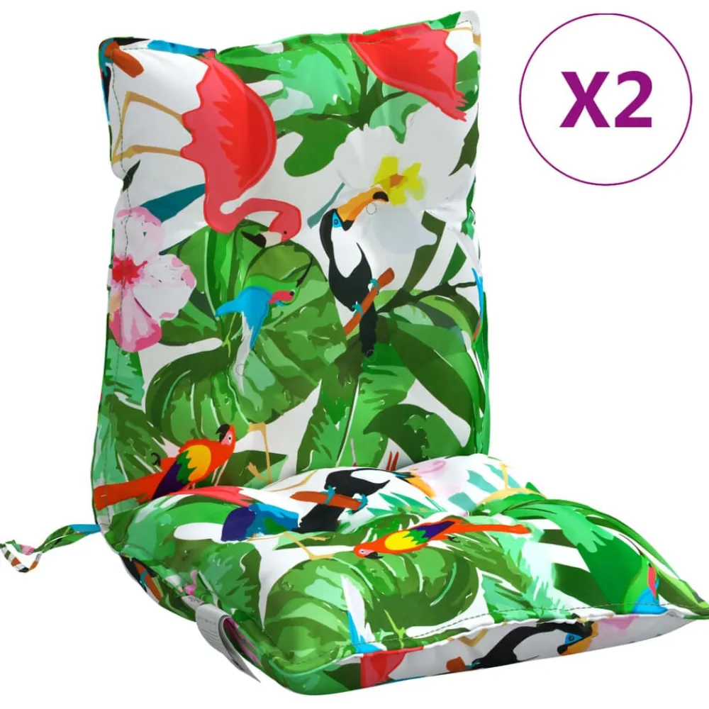 vidaXL Cojines de silla de respaldo bajo 2 uds tela Oxford Multicolor Online