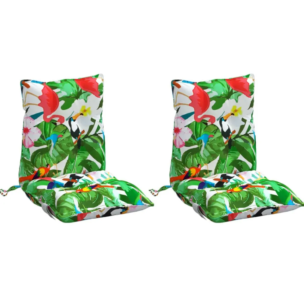vidaXL Cojines de silla de respaldo bajo 2 uds tela Oxford Multicolor Online