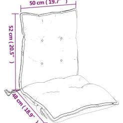 vidaXL Cojines de silla de respaldo bajo 2 uds tela Oxford Multicolor Online