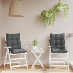 vidaXL Cojines de silla respaldo bajo 2 uds tela Oxford gris Antracita Clearance