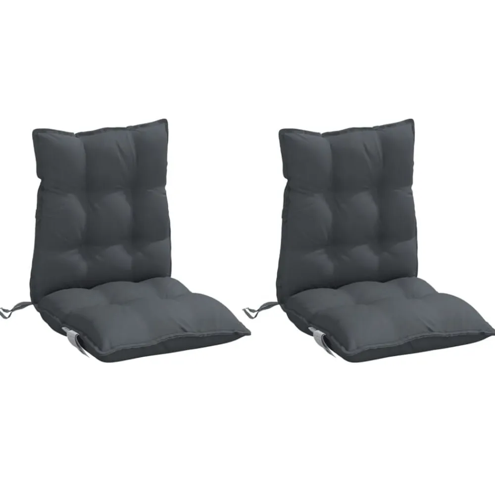 vidaXL Cojines de silla respaldo bajo 2 uds tela Oxford gris Antracita Clearance