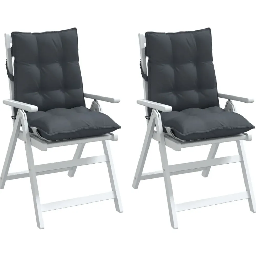 vidaXL Cojines de silla respaldo bajo 2 uds tela Oxford gris Antracita Clearance